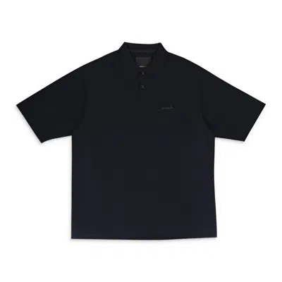 Purple Brand Pique Oversized Polo Black Polo Shirts