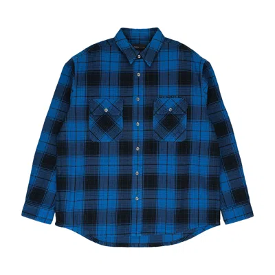 Pre-owned Purple Brand Plaid Flannel Long-sleeve Shirt 'blue' | Men's Size Xl