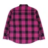 Purple Brand Plaid Flannel Ls Shirt Pink Casual Button-down Shirts In Pink