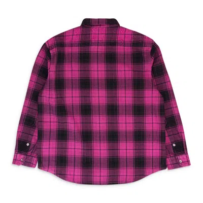 Purple Brand Plaid Flannel Ls Shirt Pink Casual Button-down Shirts