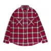 Purple Brand Plaid Flannel Ls Shirt Red Casual Button-down Shirts In Red