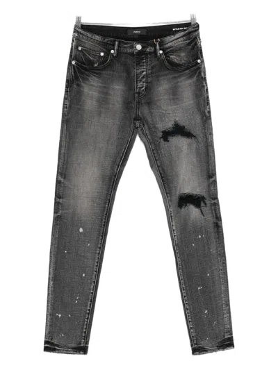 Purple Brand Plaid-patch Jeans In Black