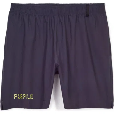 Purple Brand Print All Round Swim Trunks In Blue