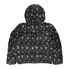 Purple Brand Printed Corduroy Puffer Jacket In Black In Black