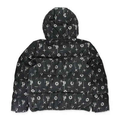 PURPLE BRAND PRINTE CORDUROY BLACK PUFFER JACKETS