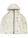 Purple Brand Printed Corduroy Padded Jacket In White