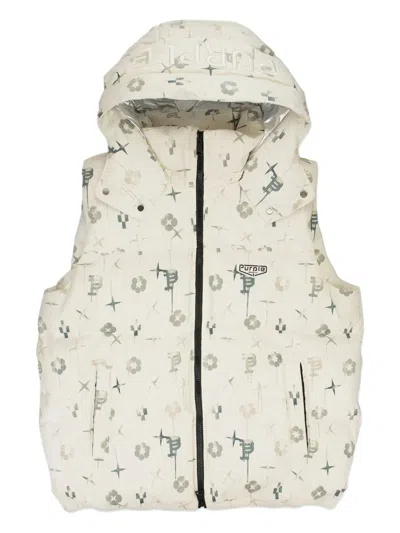 Purple Brand Puffer Vest In Neutral