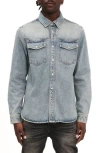 Purple Brand Pumice Double Pocket Snap Front Shirt In Purple