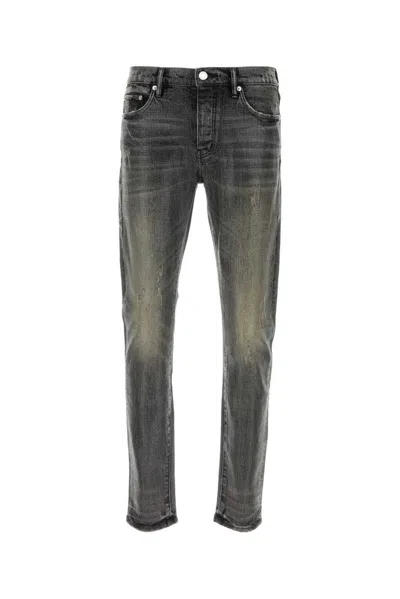 Purple Brand Purple Denim Distressed Slim Fit Jeans In Black