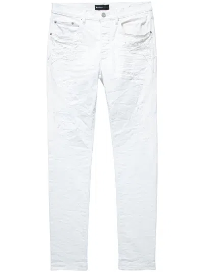 Purple Brand Quilted-pockets Low-rise Jeans In White