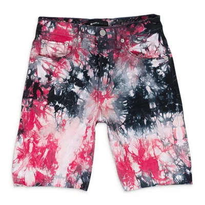 Purple Brand Red Black Tiedye Jacquard Monogram Black Shorts