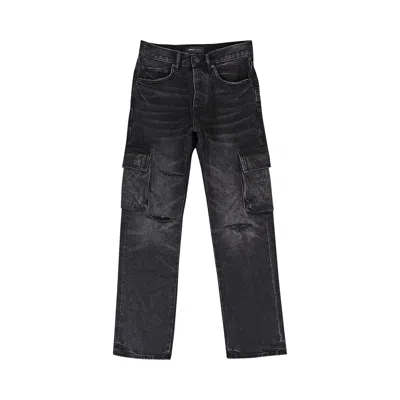 Pre-owned Purple Brand Relaxed Cargo Skinny Jeans 'black' | Men's Size 32