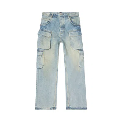 Pre-owned Purple Brand Relaxed Double Cargo Jeans 'light Indigo' In Blue