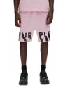 Purple Brand Crackle Logo Cutoff Fleece Shorts