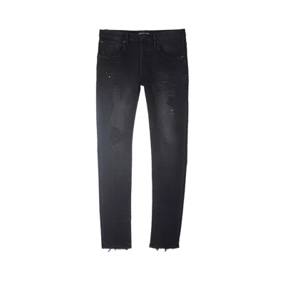 Pre-owned Purple Brand Resin Repair Mid Rise Slim Jean 'black'