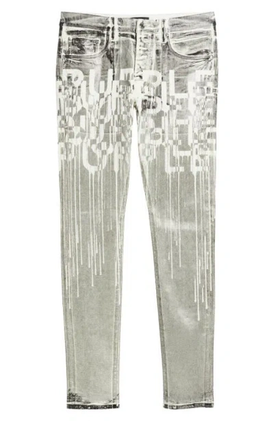 Purple Brand Reverse Black Foil Skinny Jeans In Gray