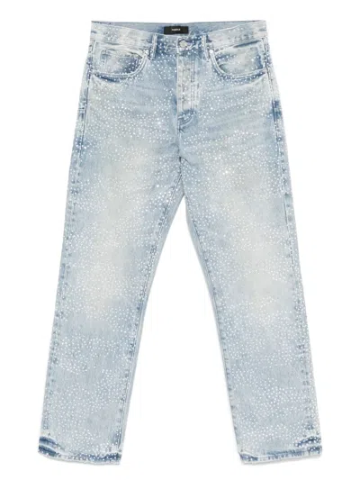 Purple Brand Distressed Straight-leg Jeans In Blue Fabric