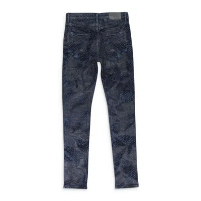 Purple Brand Rinsed Flocked Snake Indigo Skinny Jeans In Blue