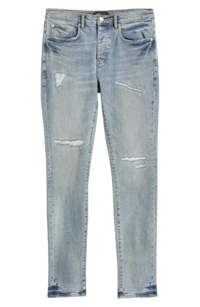 Purple Brand Rip & Repair Skinny Jeans In Light Indigo