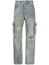 Purple Brand Ripped-detail Cargo Jeans In Blue