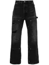 Purple Brand Rived-detail Straight-leg Jeans In Black