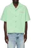 Purple Brand Short Sleeve Cotton Poplin Button-up Shirt