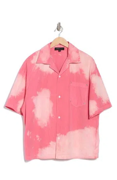 Purple Brand Short Sleeve Cotton Poplin Button-up Shirt