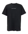 Purple Brand Black Crewneck T-shirt With Logo Lettering On The Front In Cotton Man In Black