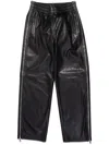 Purple Brand Side-zip Leather Trousers In Black