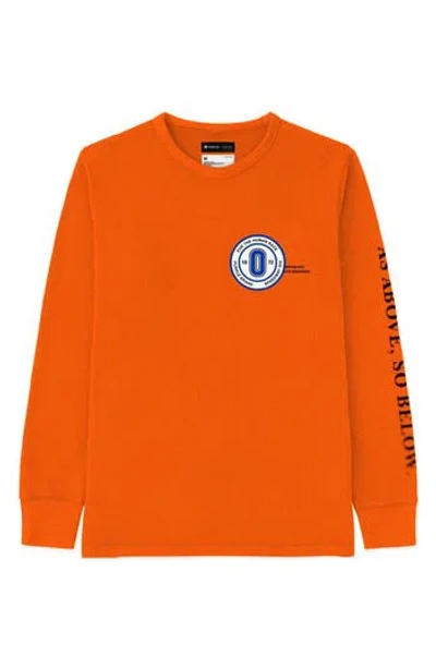 Purple Brand Signs & Wonders Long Sleeve Waffle Knit T-shirt In Orange