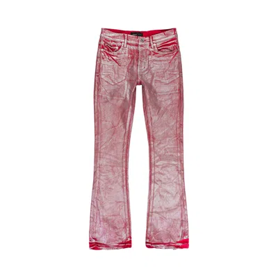 Pre-owned Purple Brand Silver Foil Flare Jeans 'red' | Men's Size 40