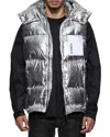 Purple Brand Foil Down Puffer Vest In Silver