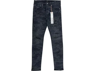 Pre-owned Purple Brand Skinny Hotfix Camo Jeans In Black