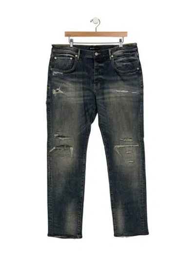 Pre-owned Purple Brand Skinny Jeans In Blue