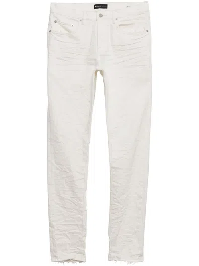 PURPLE BRAND WHITE P001 CRINKLED SLIM JEANS