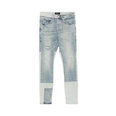 Pre-owned Purple Brand Skinny Patchwork Jeans 'mid Indigo' | Blue | Men's Size 32