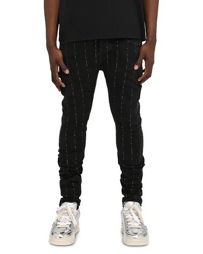 Purple Brand Skinny Pinstripe Jeans In Black