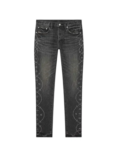 Purple Brand Skinny Twist Hotfix Skinny Jeans In Gray