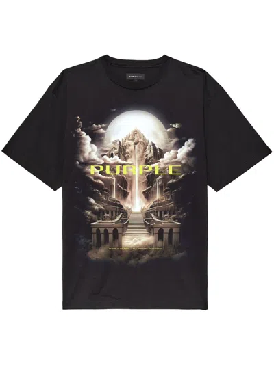 Purple Brand Sky High T-shirt In Black