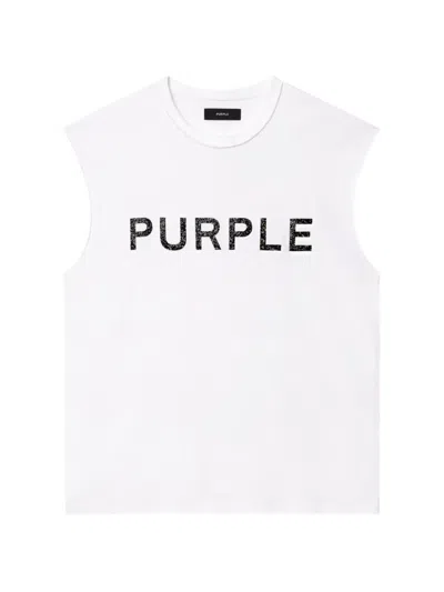 Purple Brand Sleeveless T-shirt In White