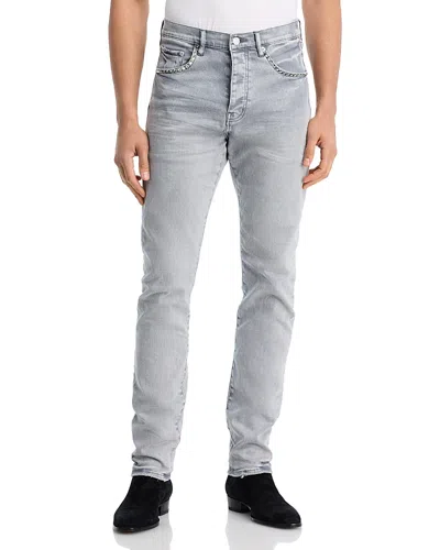 Purple Brand Slim Fit Alloy Studded Trim Jeans In Gray