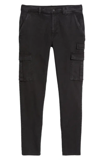 Purple Brand Slim Fit Brushed Cotton Stretch Twill Cargo Pants In Black