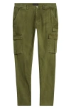 Purple Brand Slim Fit Brushed Cotton Stretch Twill Cargo Pants In Green