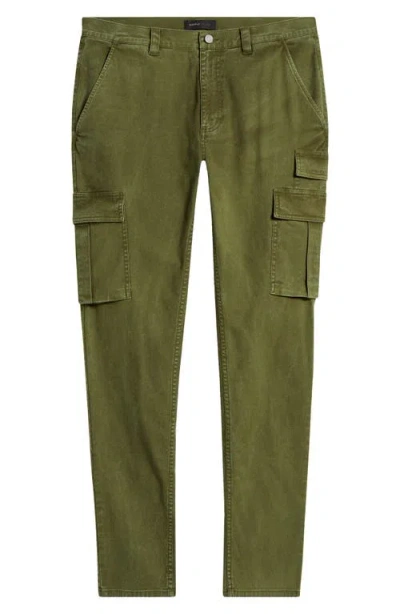 Purple Brand Slim Fit Brushed Cotton Stretch Twill Cargo Pants In Green
