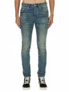 Purple Brand Light Blue Jeans With Belt Loops And Logo Patch On The Rear