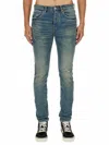 Purple Brand Light Blue Jeans With Belt Loops And Logo Patch On The Rear In Blue