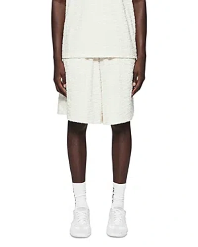 Purple Brand Slim Fit Terry Pull On 7.75 Shorts In Off White