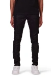 Purple Brand Leather Skinny Pants In Black Snake Print