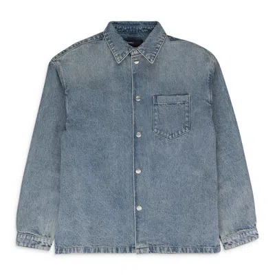 Purple Brand Snap Front Shirt Jacket Indigo Denim Jackets In Blue