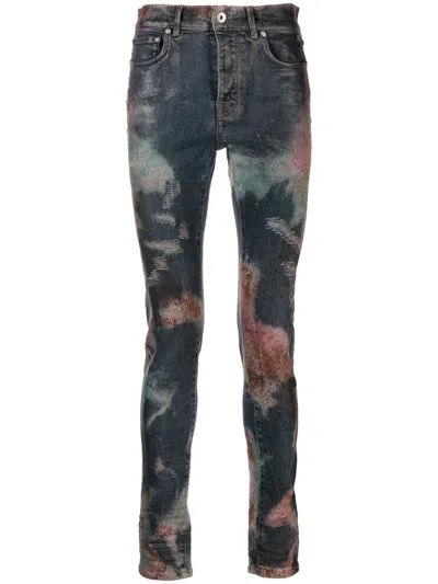 Purple Brand Spray-pattern Slim-fit Jeans In Blue